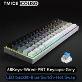 Hot-Swappable Compact Gaming Keyboard RGB Wired