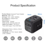 Universal Travel Adapter (US/EU/AU/UK) All-in-One International Plug Charger