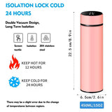 Intelligent 500 ml LED Display Temperature Stainless Steel Water Bottle – Smart Thermal Flask