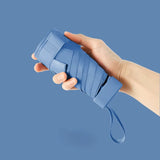 Dual-Use Women’s UV Protection Compact 6-Fold Umbrella – Sun & Rain, Black Coating, Flat Design