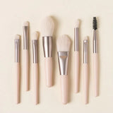 8PCS Makeup Brushes Set – Super Soft Synthetic Brushes with Plastic Handles for Eyeshadow, Blush & Face