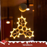 Christmas LED Light Snowflake & Santa Hanging Sucker Lamp – Window/Wall Holiday Decoration