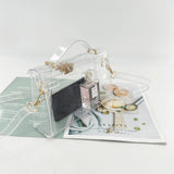 Gold Clear Jelly Satchel Bag – Transparent Top Handle Lock Purse