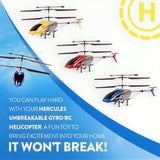 Hercules 3.5CH Gyro Helicopter – Unbreakable Remote Control Helicopter with LED Lights and USB Recharge