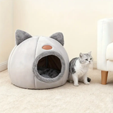 Warm Pet House with Soft Cushion – Semi-Enclosed Bed for Cats and Small Dogs