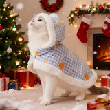Soft Fleece Cat Cape with Hat – Cozy Convertible Cloak and Pajama Outfit for Cats