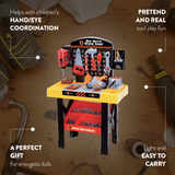 Big Boys Tool & Workbench Playset – 54 Piece Kids Construction Kit