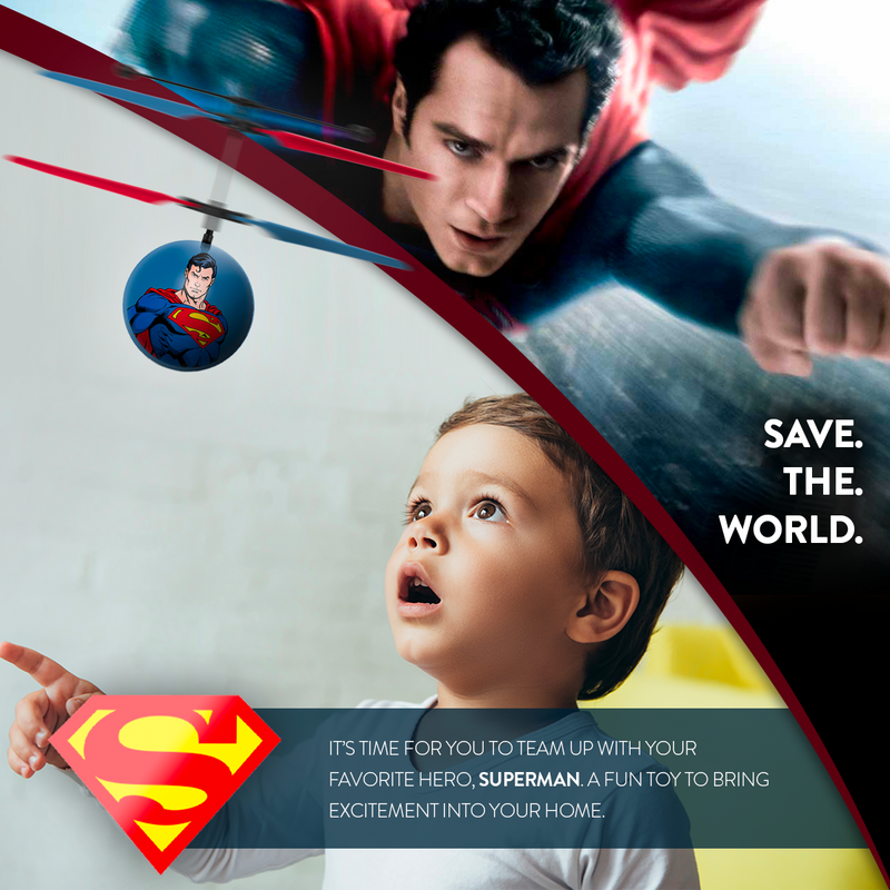 DC Justice League Superman IR UFO Ball Helicopter