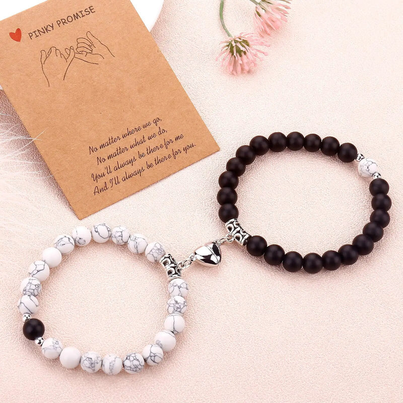 Magnetic Bracelets for Couples, Couple Bracelets, Promise Heart Bracelets, Gift for Couples | Avijewelry