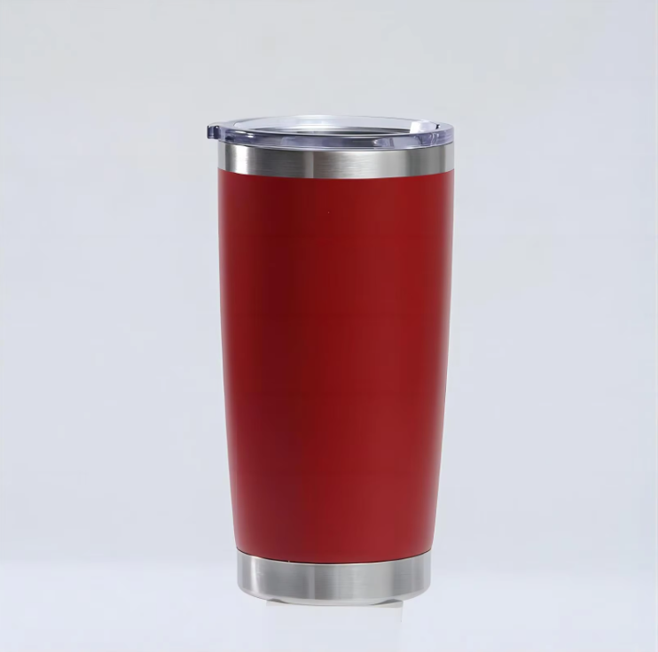 20oz White Double Wall Stainless Steel Vacuum Tumbler with Lid