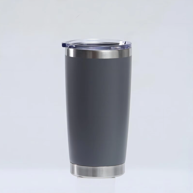 20oz White Double Wall Stainless Steel Vacuum Tumbler with Lid