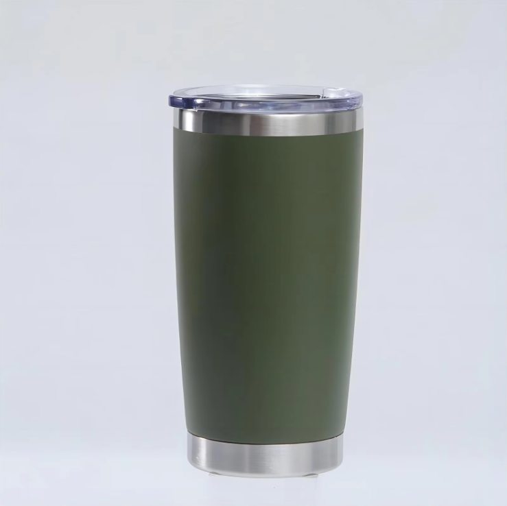 20oz White Double Wall Stainless Steel Vacuum Tumbler with Lid
