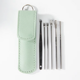 Stainless Steel Earwax Removal Tool Set – 6-Piece Cleaning Kit with Case