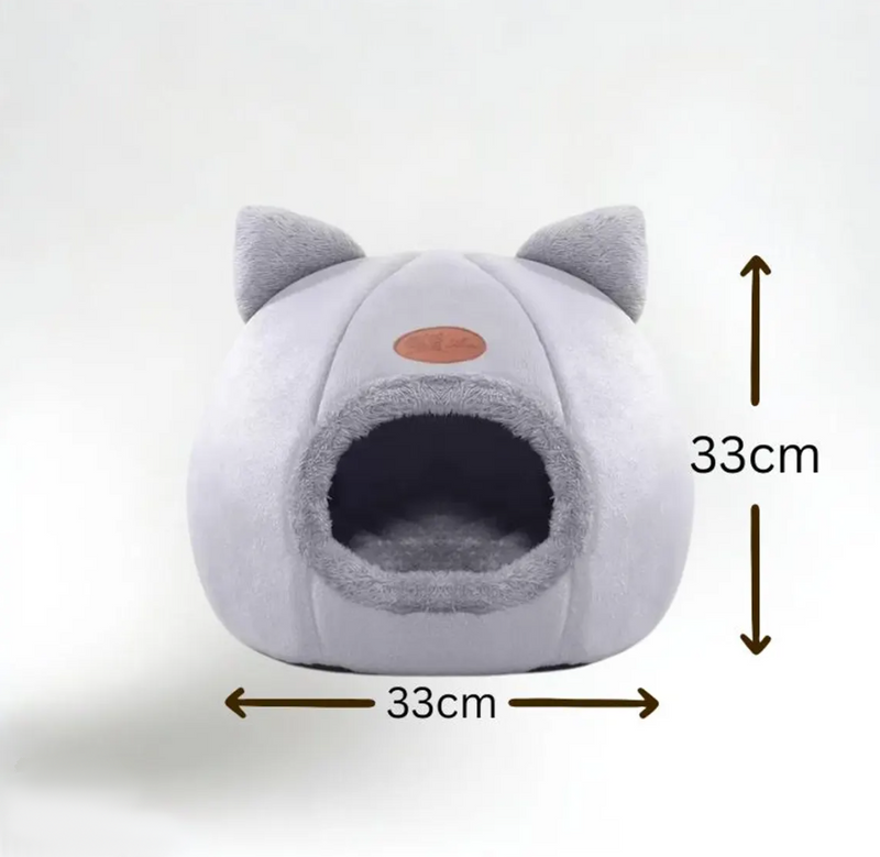 Warm Pet House with Soft Cushion – Semi-Enclosed Bed for Cats and Small Dogs