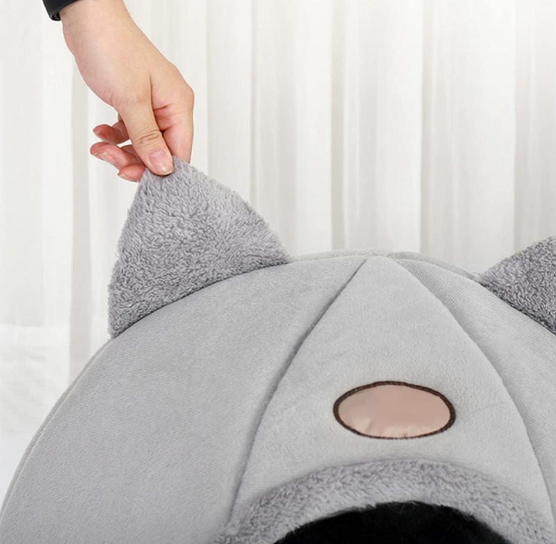 Warm Pet House with Soft Cushion – Semi-Enclosed Bed for Cats and Small Dogs