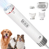 Portable Pet Hair Dryer – 3-Temperature Adjustable Grooming Blower with Rotatable Head & 4 Nozzles