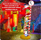 10FT Christmas Inflatable Beach Themed Ladder – LED Light-Up Blow-Up Display