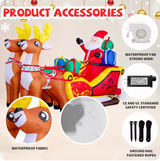 Christmas Inflatable Santa Sleigh with Reindeer – LED Light-Up Outdoor Holiday Decoration