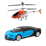 Bugatti Chiron RC Car & 3.5-Channel Gyro Helicopter Pursuit Set