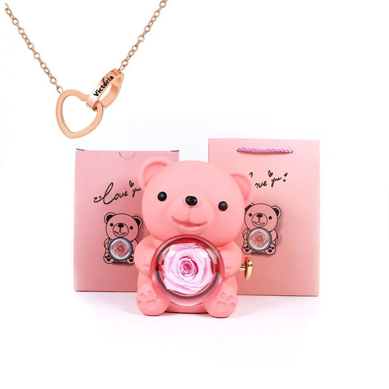 Teddy Bear - Eternal Rose Gifts Box