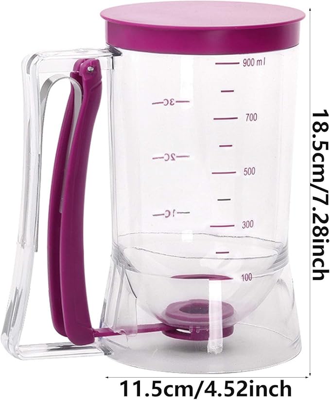 900 ml Handheld Batter Dispenser – Graduated Funnel for Pancakes, Cupcakes & Cake Batter