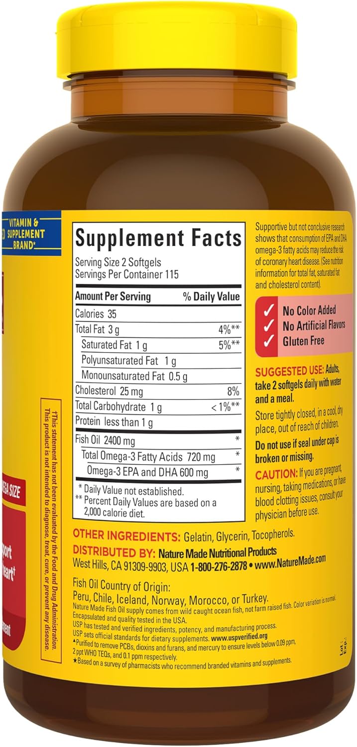 Nature Made Fish Oil 1200mg - 220 Softgels