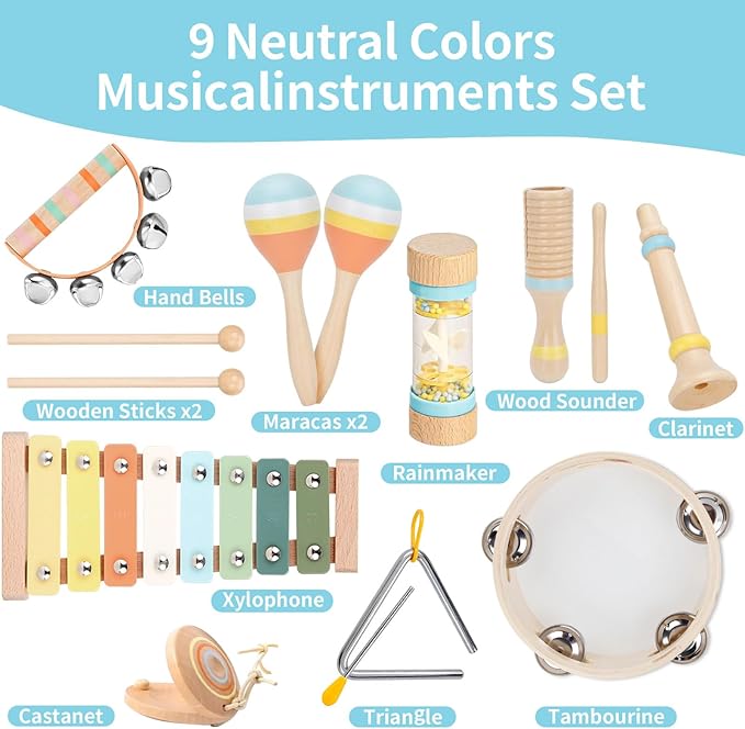 Baby Musical Instruments Set – Wooden Montessori Toys