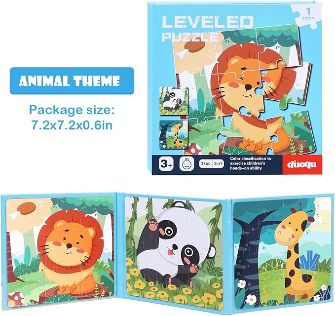 3-in-1 Magnetic Animal Puzzle Book