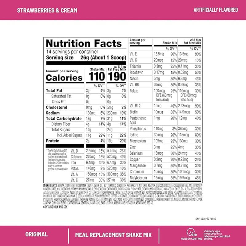 SlimFast Original Meal Replacement Powder – Strawberries & Cream