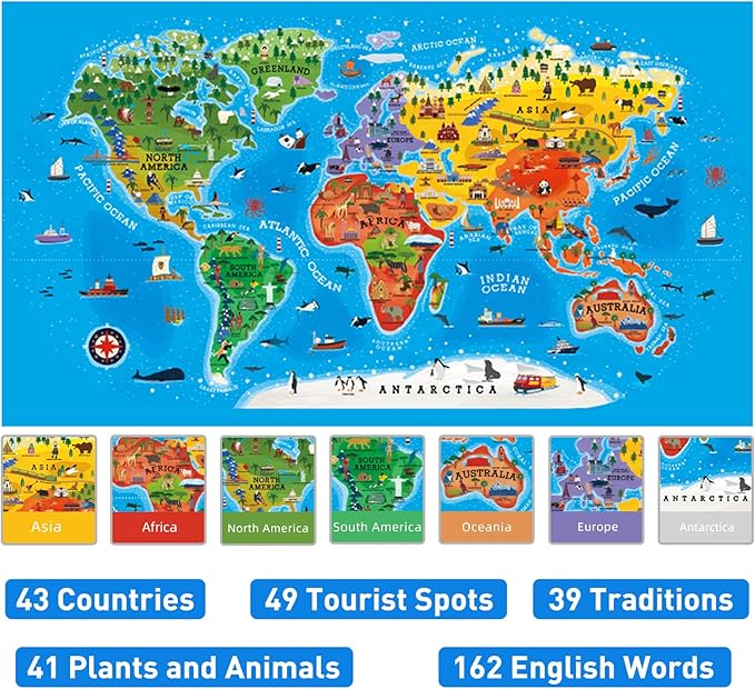 Kids' World Map Floor Puzzle