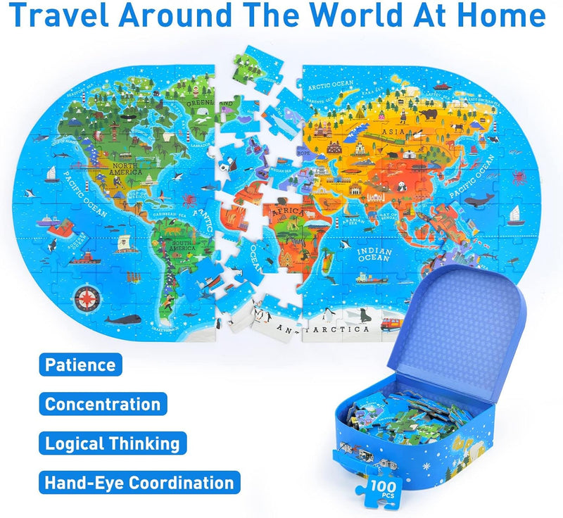 Kids' World Map Floor Puzzle