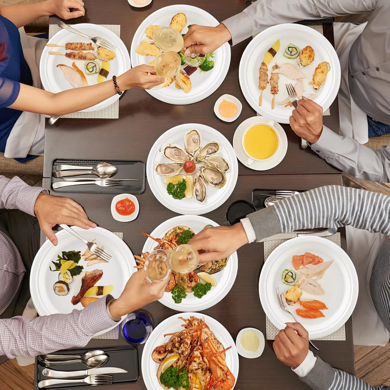 Compostable Sugarcane Bagasse Dessert Plates