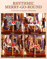 Wooden Carousel Music Box – 3D DIY Puzzle with Lights