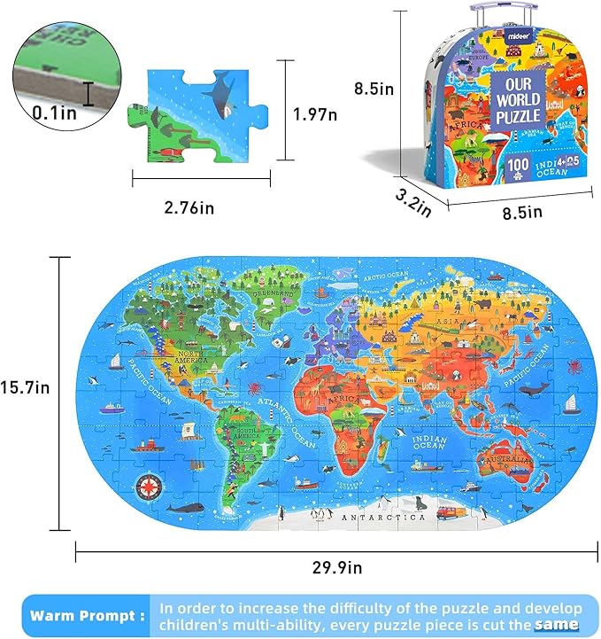 Kids' World Map Floor Puzzle