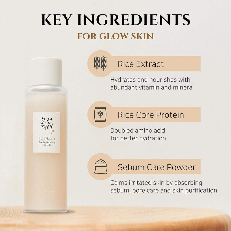 BoJ Glow Replenishing Rice Milk Toner Essence – Korean Skincare Hydrating Serum for Radiant Skin, Made in Korea