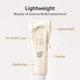 Relief Sun SPF 50 Sunscreen – Lightweight Korean Skincare with Rice Extract & Probiotics, Hydrating UV Protection, Made in Korea