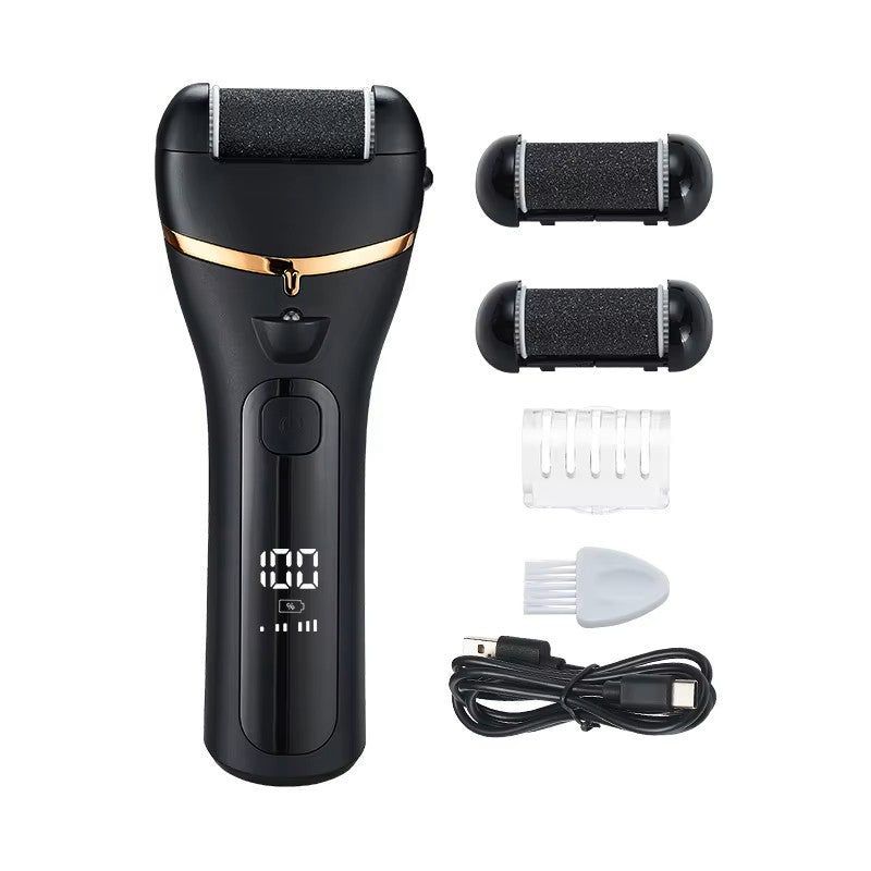 Electric Foot Callus Remover – USB Rechargeable Pedicure Grinder with 3 Grinding Heads & Strong Motor