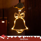 Christmas LED Light Snowflake & Santa Hanging Sucker Lamp – Window/Wall Holiday Decoration