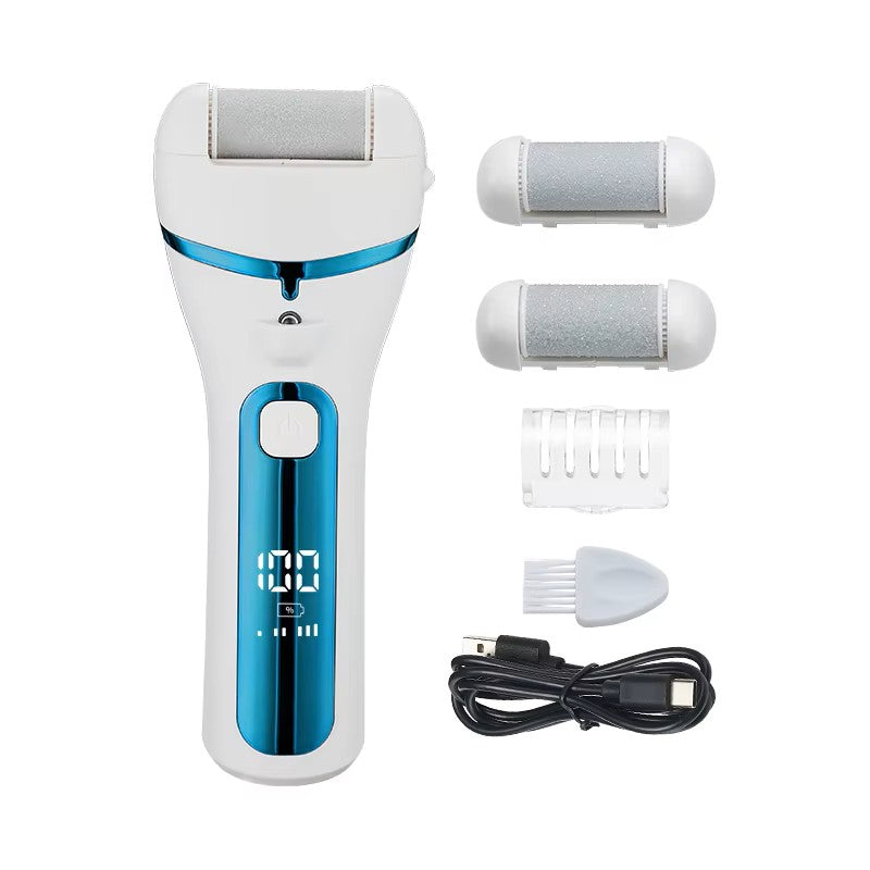 Electric Foot Callus Remover – USB Rechargeable Pedicure Grinder with 3 Grinding Heads & Strong Motor