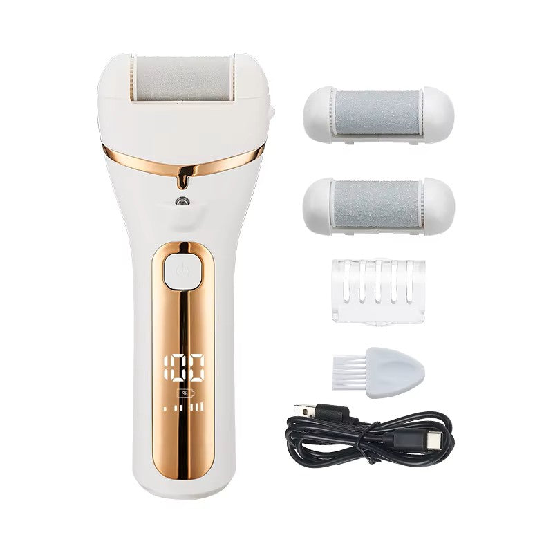Electric Foot Callus Remover – USB Rechargeable Pedicure Grinder with 3 Grinding Heads & Strong Motor