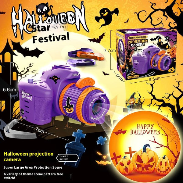 2025 Spooky Season Spotlight Halloween Projector Toy Camera – Kids Interactive Light Projector with Image Reels, Spooky Decoration & Gift Toy