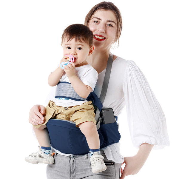 4-in-1 Ergonomic Hip Seat Baby Carrier – Cotton Hip Seat Backpack for Front & Back Carry