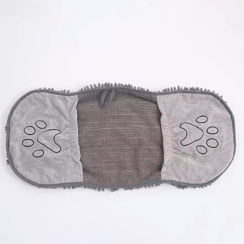 Chenille Pet Paw Microfiber Dog Bath Towel – Super Absorbent, Quick-Dry Pet Grooming Towel