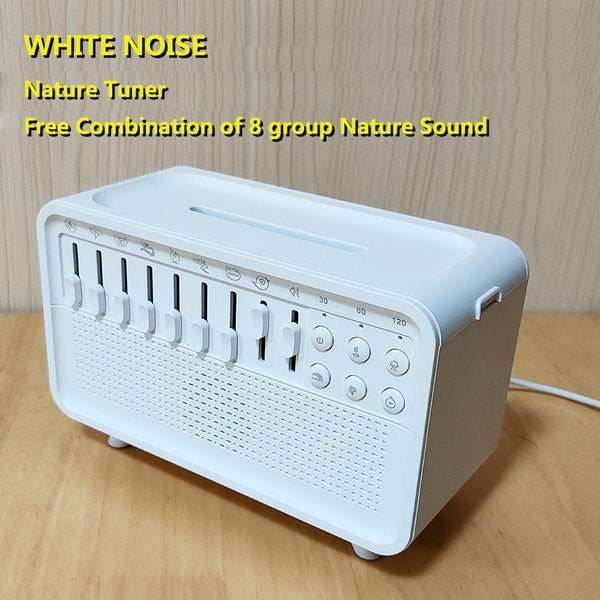 10W Bluetooth Portable White Noise Machine & Flame Aroma Diffuser – 8 Nature Sounds, Smart Home Sleep Aid
