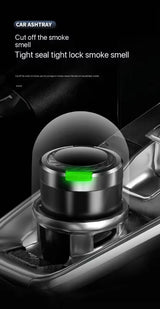 Portable LED Car Ashtray – Alloy Lid + Smokeless Design