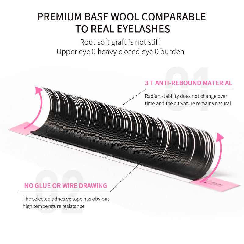 3D Faux Mink Cluster Lashes – D/C Curl Mixed Set (9–15mm)