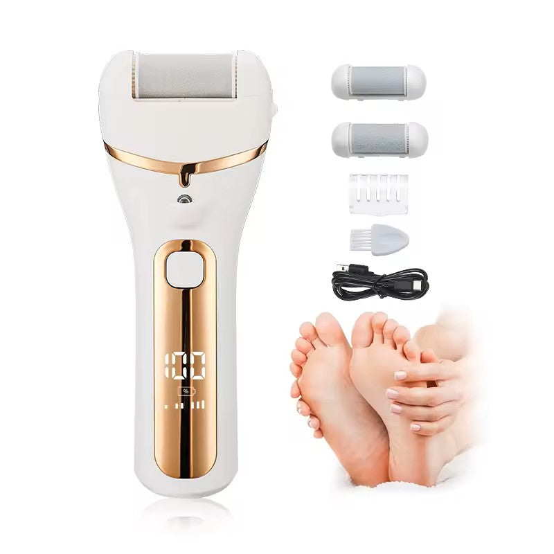 Electric Foot Callus Remover – USB Rechargeable Pedicure Grinder with 3 Grinding Heads & Strong Motor