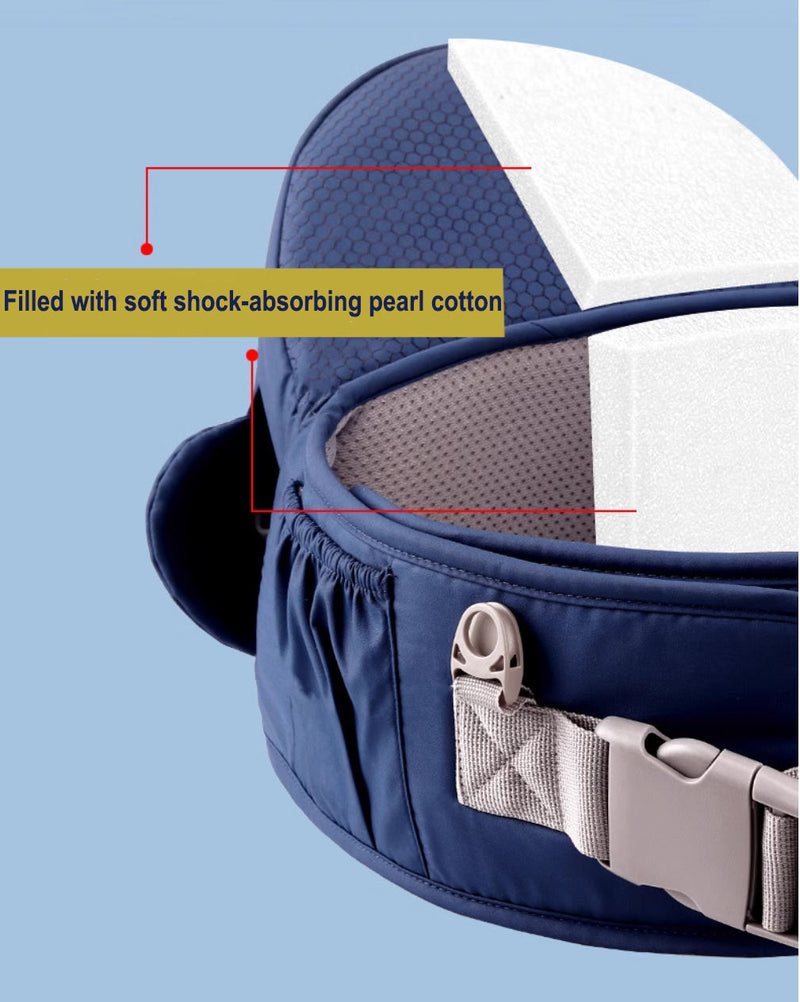 4-in-1 Ergonomic Hip Seat Baby Carrier – Cotton Hip Seat Backpack for Front & Back Carry