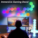 Smart Modular LED Hex Light Panels with App & Touch Control – Music Sync Wall Lights for Home Decor & Gaming Setup