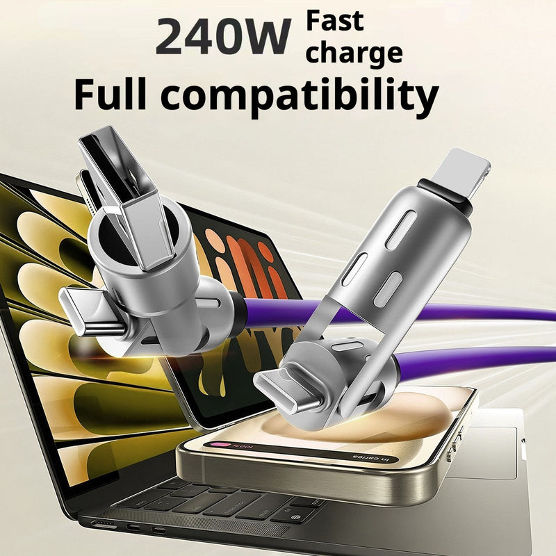 240W 4-in-1 USB Fast Charger with PD & QC Ports